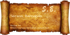 Seress Barnabás névjegykártya